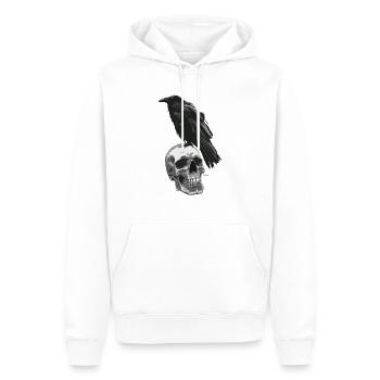 Crâne de corbeau - Sweat à capuche Premium bio Homme - blanc - Devant - Nico (187cm)