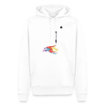 Pinsel mit Farbverlauf - Männer Premium Bio Hoodie - Weiß - Vorne - Nico (187cm)