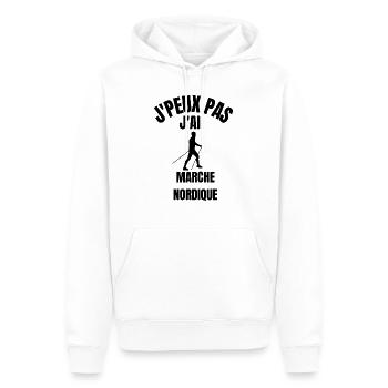 JE PEUX PAS J'AI MARCHE NORDIQUE - Sweat à capuche Premium bio Homme - blanc - Devant - Nico (187cm)