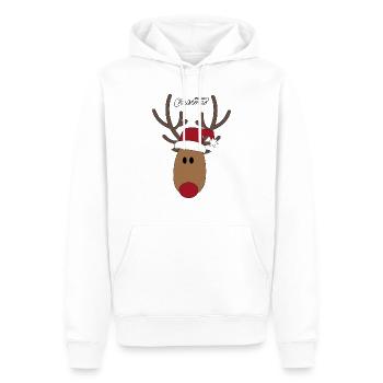 Noël - Sweat à capuche Premium bio Homme - blanc - Devant - Nico (187cm)