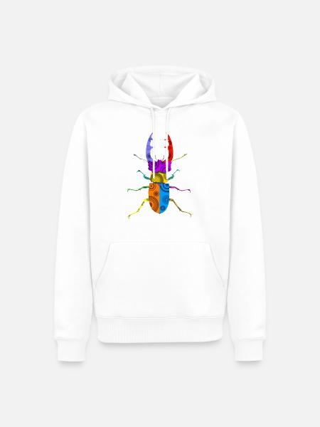 Hirschkäfer - Männer Premium Bio Hoodie - Weiß