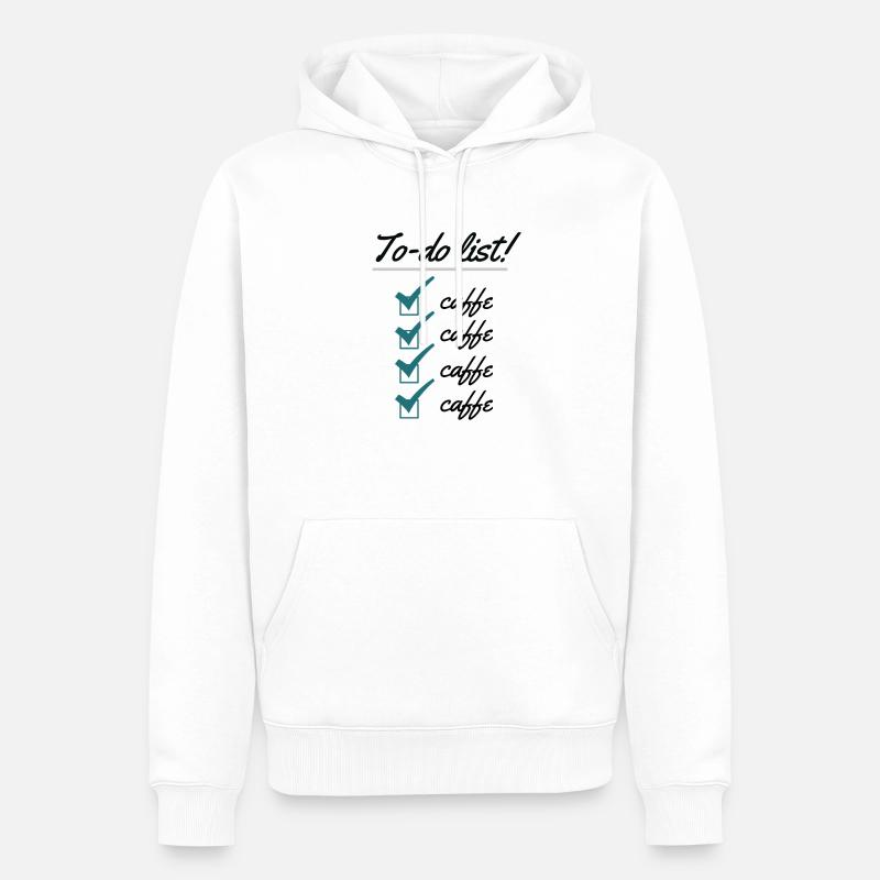 Réveillez-vous et sentez le café - Sweat à capuche Premium bio Homme - blanc