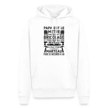 Papa le maître du bricolage 2 - Sweat à capuche Premium bio Homme - blanc - Devant - Nico (187cm)