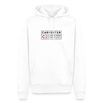 Tischleretikett Tischlerei - Männer Premium Bio Hoodie - Weiß - Vorne - Nico (187cm)