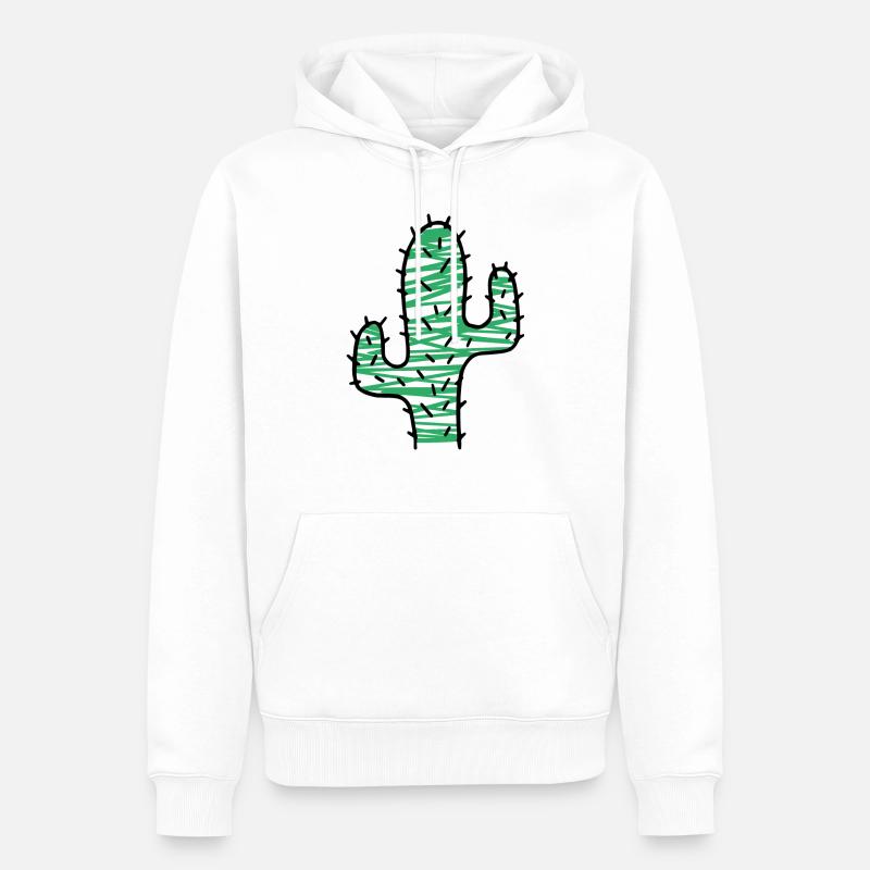 Cactus très épineux - Sweat à capuche Premium bio Homme - blanc