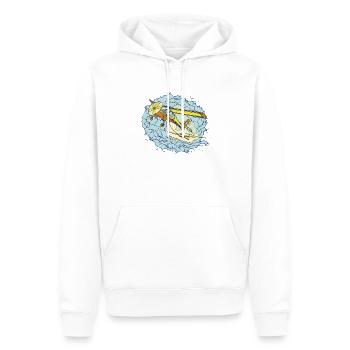 Hobby pilot motive for pilots & air traffic - Men’s Premium Organic Hoodie - white - Front - Nico (187cm)