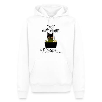 Just One More Episode - Binge Watch Katze - Männer Premium Bio Hoodie - Weiß - Vorne - Nico (187cm)