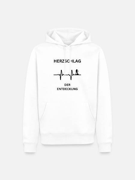 Herzschlag der Entdeckung - Männer Premium Bio Hoodie - Weiß