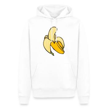 banane 5 A - Sweat à capuche Premium bio Homme - blanc - Devant - Nico (187cm)