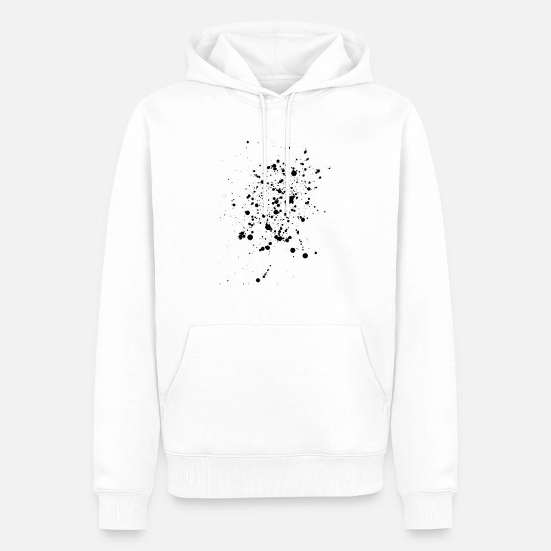 Schwarze Kleckse oder Farbspritzer - Männer Premium Bio Hoodie - Weiß
