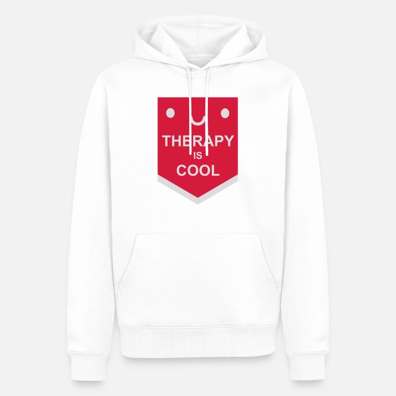 la thérapie est cool Citation - Sweat à capuche Premium bio Homme - blanc