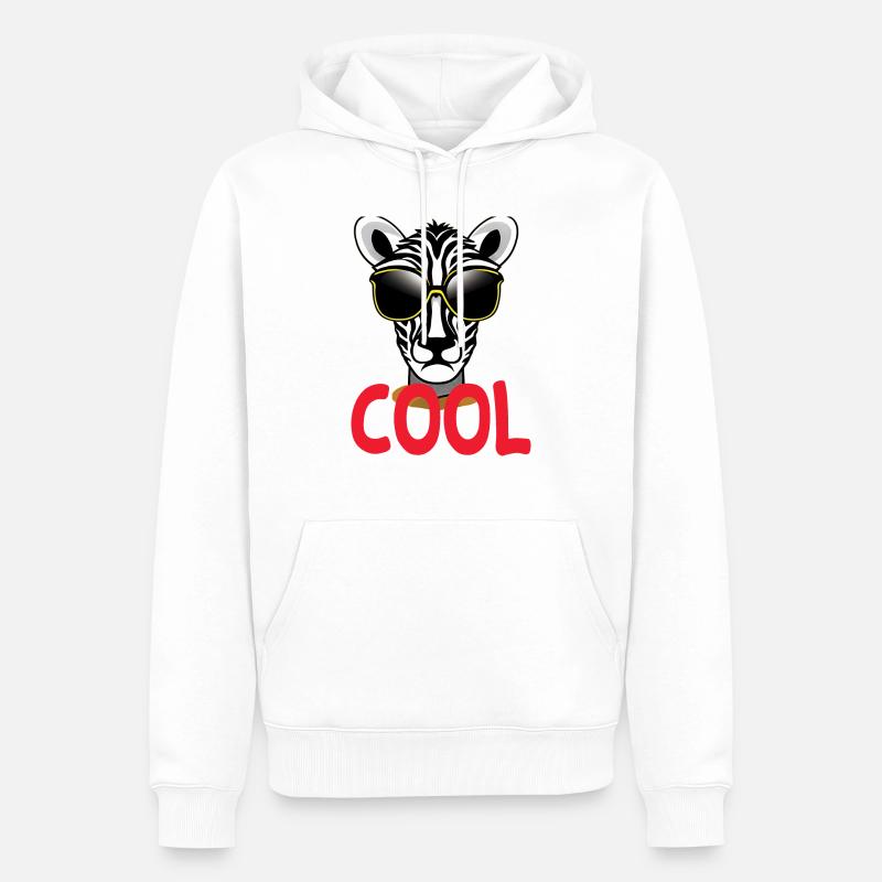 Cooles Zebra - cool - Männer Premium Bio Hoodie - Weiß