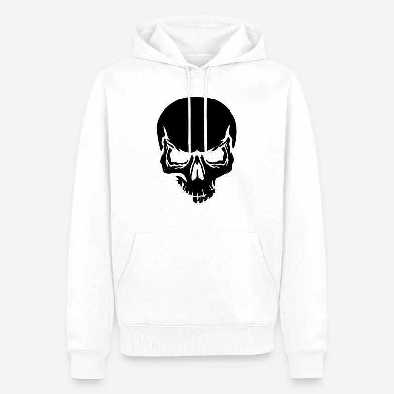 Schädel - Männer Premium Bio Hoodie - Weiß