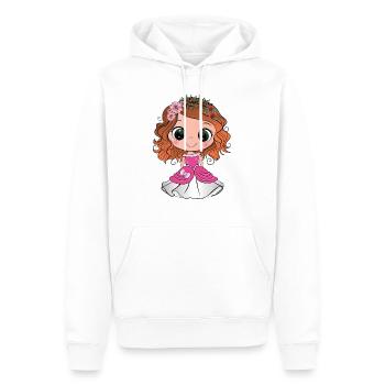 Princesse rousse aux yeux verts et une robe rose - Sweat à capuche Premium bio Homme - blanc - Devant - Nico (187cm)
