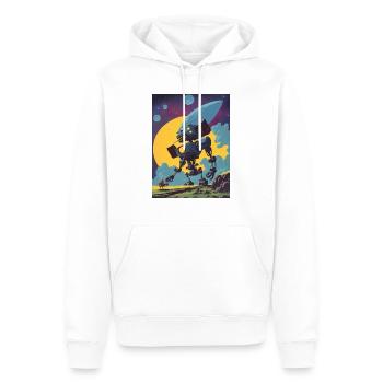 50s Cartoon - Crazy Robot - Sci-Fi - Men’s Premium Organic Hoodie - white - Front - Nico (187cm)