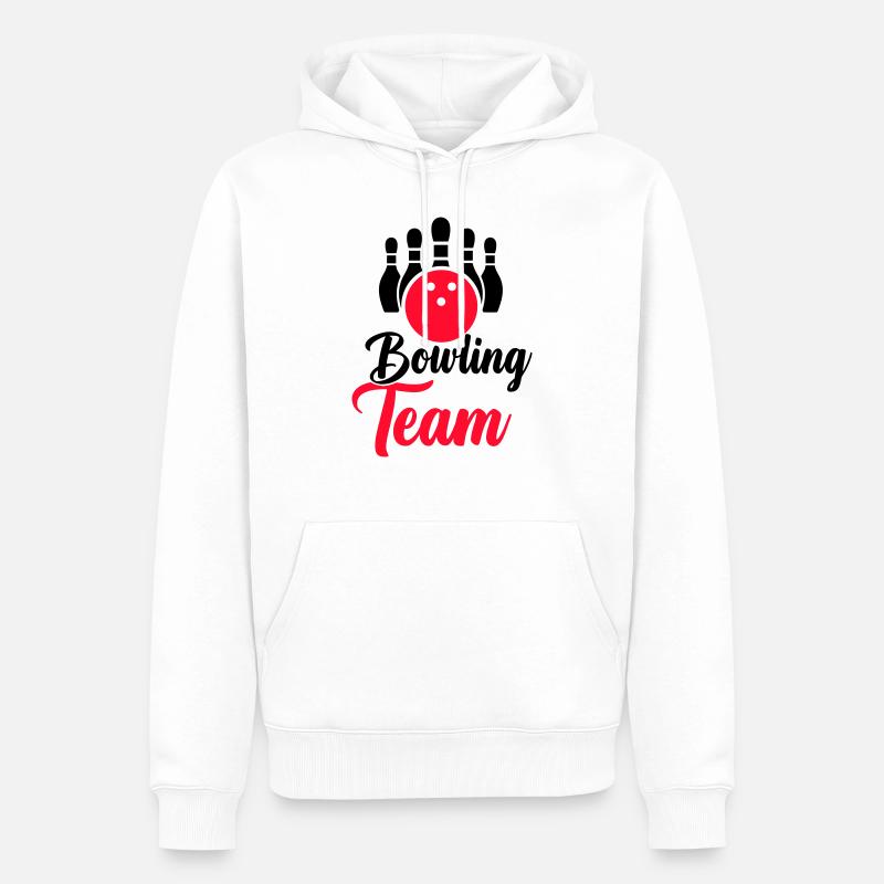 bowling team - Männer Premium Bio Hoodie - Weiß