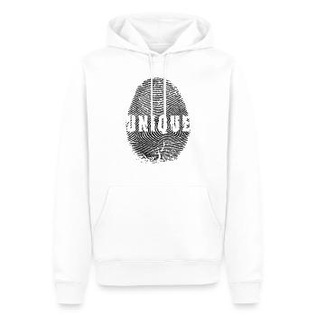 EMPREINTE DIGITALE UNIQUE - Sweat à capuche Premium bio Homme - blanc - Devant - Nico (187cm)