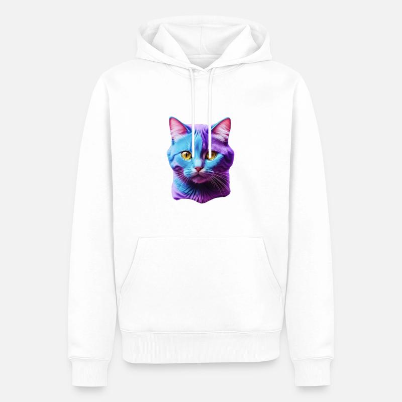 Katze - Männer Premium Bio Hoodie - Weiß