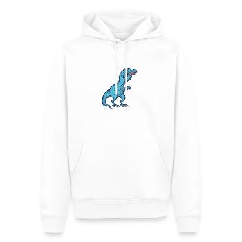 TRex Meme Dinosaurier mit Überbiss Gudrun mit th - Männer Premium Bio Hoodie - Weiß - Vorne - Nico (187cm)