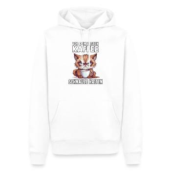 Geschenk für Katzenbesitzer und Morgenmuffel - Männer Premium Bio Hoodie - Weiß - Vorne - Nico (187cm)