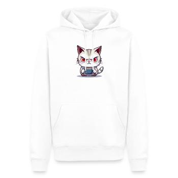Cadeau pour le propriétaire misanthrope du chat de sommeil - Sweat à capuche Premium bio Homme - blanc - Devant - Nico (187cm)