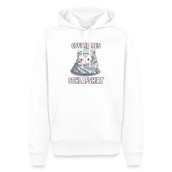 Kuscheliges Katzen T-Shirt für gemütliche Nächte - Männer Premium Bio Hoodie - Weiß - Vorne - Nico (187cm)