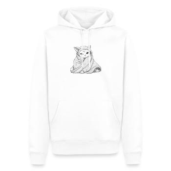 Chemise de nuit pour lève-tard et propriétaires de chats - Sweat à capuche Premium bio Homme - blanc - Devant - Nico (187cm)