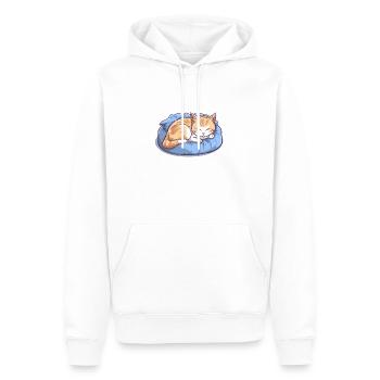 Chemise de nuit pour lève-tard et propriétaires de chats - Sweat à capuche Premium bio Homme - blanc - Devant - Nico (187cm)