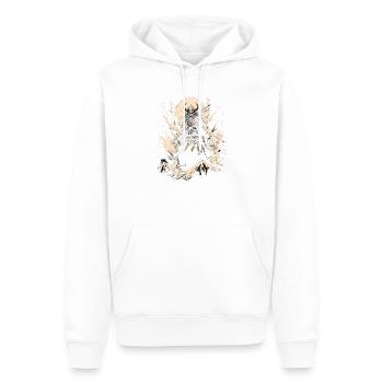 Wolf Krieger Wilde Kämpfer mit tierischer Stärke - Männer Premium Bio Hoodie - Weiß - Vorne - Nico (187cm)