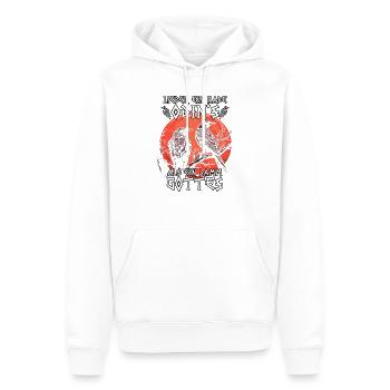 Légendes vikings | Costume Viking | Corbeau d’Odin - Sweat à capuche Premium bio Homme - blanc - Devant - Nico (187cm)