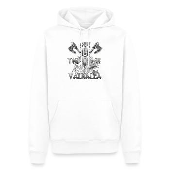 Nordisch Valor Geschenk für Liebhaber der Wikinge - Männer Premium Bio Hoodie - Weiß - Vorne - Nico (187cm)