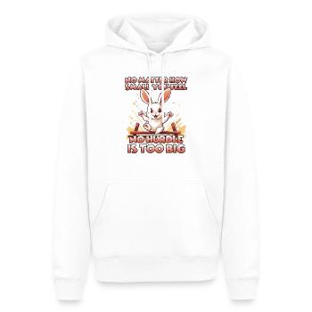 Kaninhop Dreams rabbit holder motif for kaninhop - Men’s Premium Organic Hoodie - white - Front - Nico (187cm)