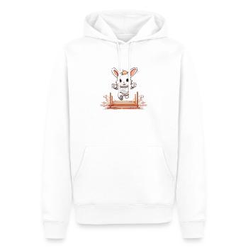Kaninhop Mouvement amusant pour votre lapin Kaninhop - Sweat à capuche Premium bio Homme - blanc - Devant - Nico (187cm)