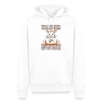 Kaninhop Joy Spaß und Bewegung für dein Kaninchen - Männer Premium Bio Hoodie - Weiß - Vorne - Nico (187cm)