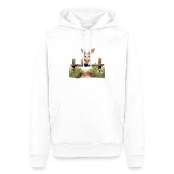 Entraînement et plaisir Kaninhop pour Bunny Kaninhop - Sweat à capuche Premium bio Homme - blanc - Devant - Nico (187cm)