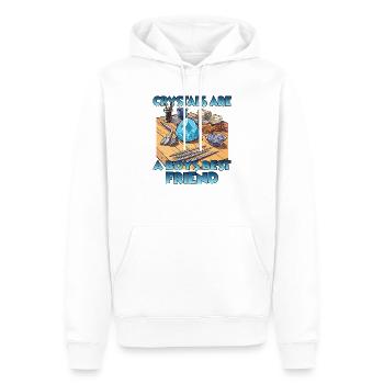 CrystalArtisans Cadeau de culture de cristal - Sweat à capuche Premium bio Homme - blanc - Devant - Nico (187cm)