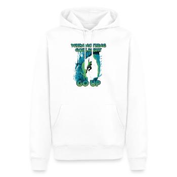 Aventure en montagne : escalade en toprope pour - Sweat à capuche Premium bio Homme - blanc - Devant - Nico (187cm)
