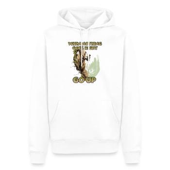 Erobre les sommets Escalade en toprope pour les - Sweat à capuche Premium bio Homme - blanc - Devant - Nico (187cm)