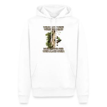 Toprope Klettern Bergsport für Toprope Kletterer - Männer Premium Bio Hoodie - Weiß - Vorne - Nico (187cm)