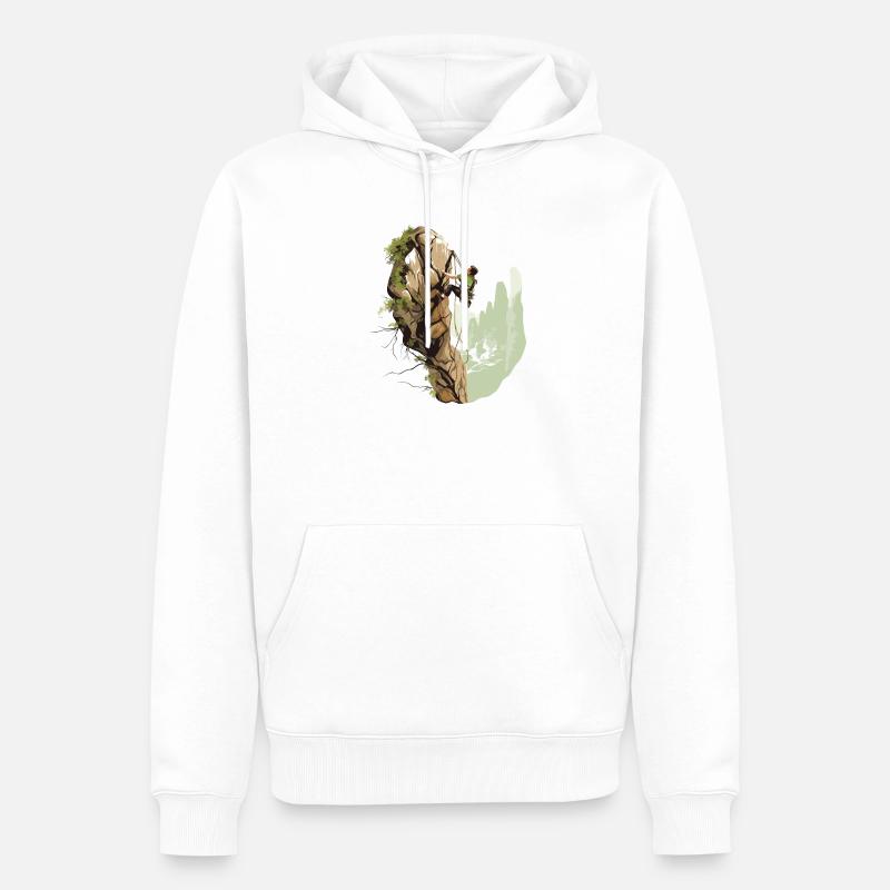 L’art de l’escalade en moulinette - Sweat à capuche Premium bio Homme - blanc