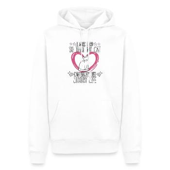 Chaton motif chats accessoires propriétaire de - Sweat à capuche Premium bio Homme - blanc - Devant - Nico (187cm)