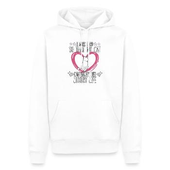Chats fan chat ami chat dire chats - Sweat à capuche Premium bio Homme - blanc - Devant - Nico (187cm)