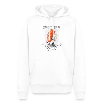 Funny Sushi Motif Nigiri Rice Cuisine japonaise - Sweat à capuche Premium bio Homme - blanc - Devant - Nico (187cm)