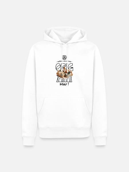 Origami Dorf - Männer Premium Bio Hoodie - Weiß