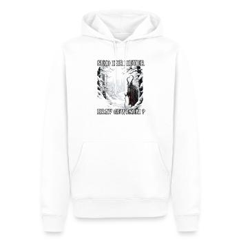 Krampus T | Costume de Krampus | Père Noël - Sweat à capuche Premium bio Homme - blanc - Devant - Nico (187cm)
