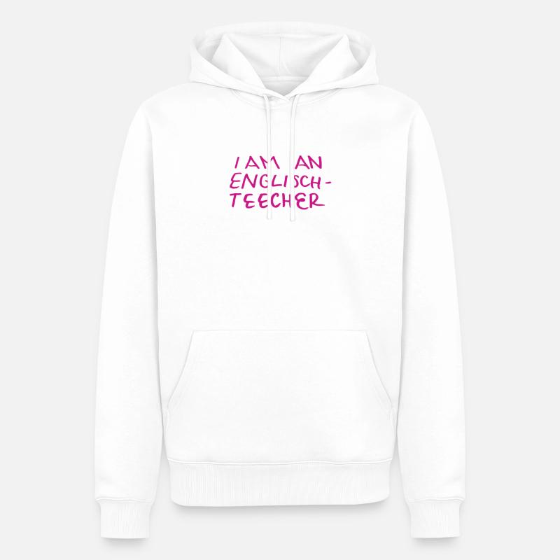 Professeur d’anglais plein d’autodérision - Sweat à capuche Premium bio Homme - blanc