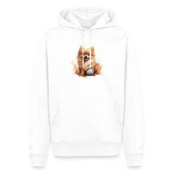 Süßes Zwergsitz Pomeranian T Hundehalter Gassi - Männer Premium Bio Hoodie - Weiß - Vorne - Nico (187cm)