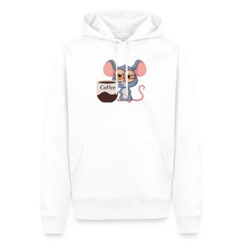 Kaffeemäuschen - Männer Premium Bio Hoodie - Weiß - Vorne - Nico (187cm)