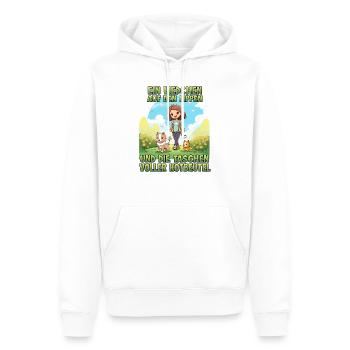 T-shirt drôle de propriétaire de chien Maman chien - Sweat à capuche Premium bio Homme - blanc - Devant - Nico (187cm)