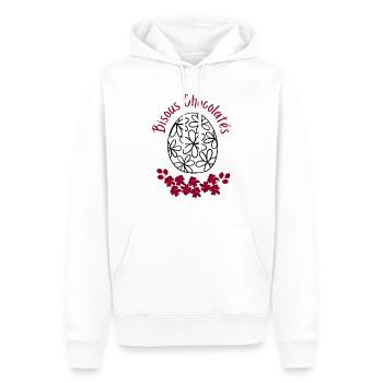 Chocolate Kisses - Men’s Premium Organic Hoodie - white - Front - Nico (187cm)